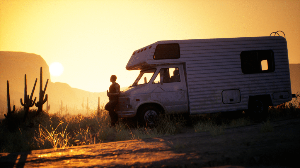 Gas Station Simulator – RV Sunset Scene