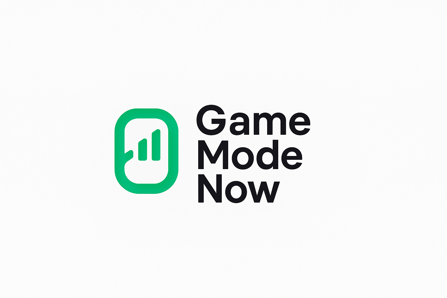 Game Mode Now logo featuring a green icon and bold text
