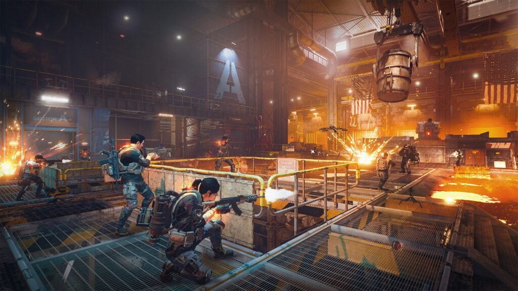 Agents in combat during a high-intensity mission in The Division 2
