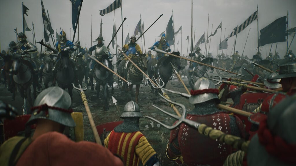 Armies clash in a medieval battlefield in Chronicles Medieval