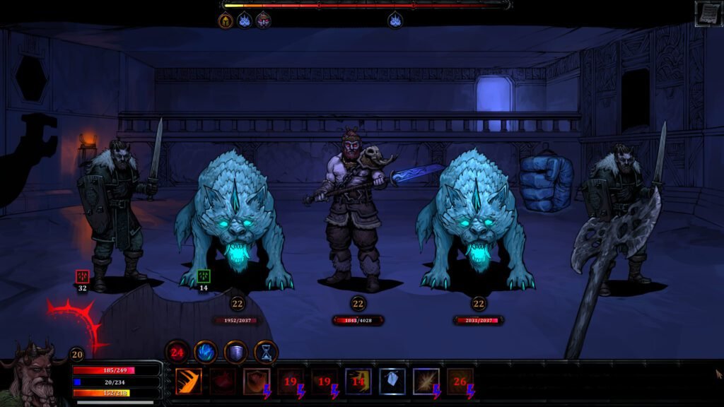 Hellslave 2 – Battle Screen Featuring Demonic Wolves