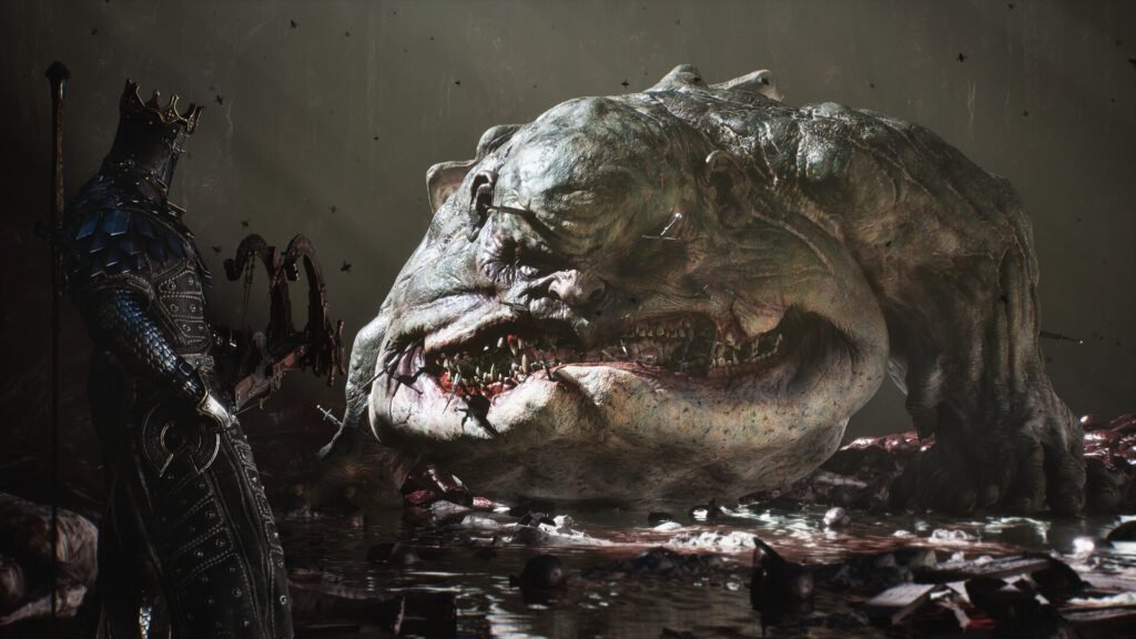 Armored figure confronts grotesque creature in Mortal Shell 2