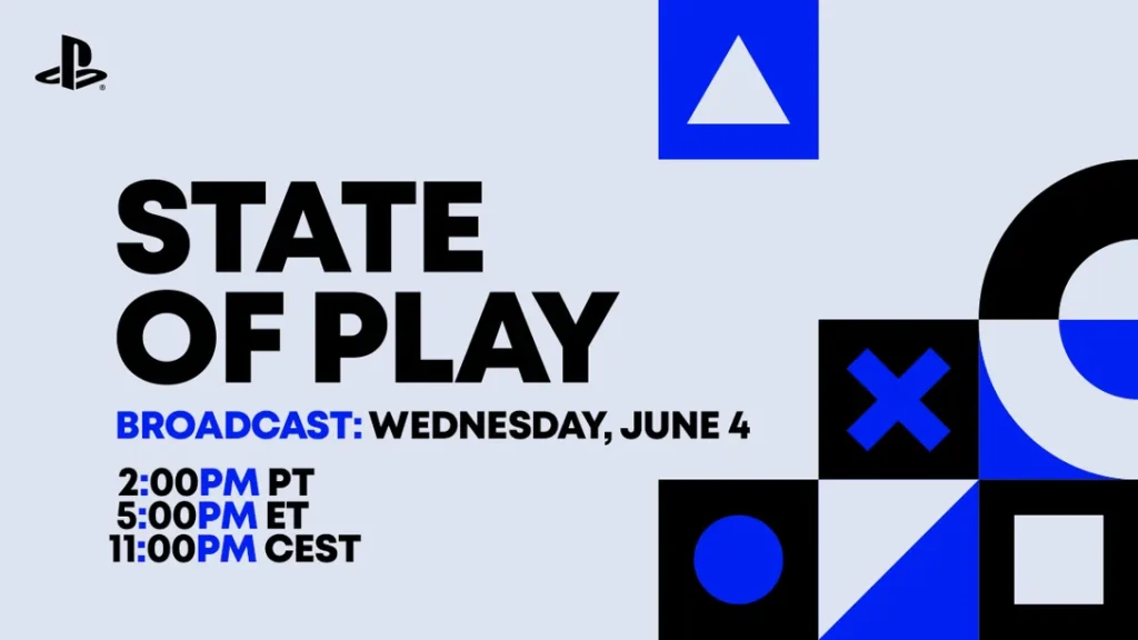 PlayStation State of Play broadcast date and time announcement graphic