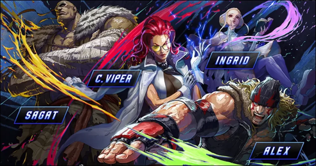 Street Fighter 6 Season 3 characters: Sagat, C. Viper, Ingrid, and Alex